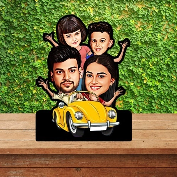 ACC35 - Family of 4 - Caricature Cartoon Cutout Frame