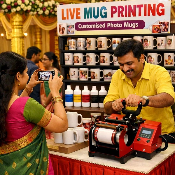 Coffee Mugs Printing Live Stall - 100 Qty