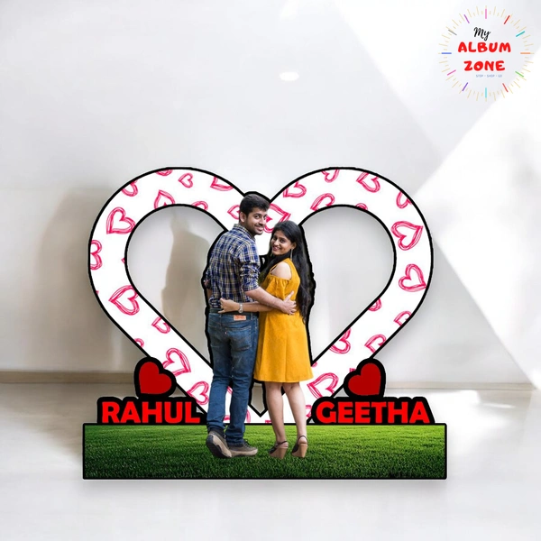 Heart with Couple Name & Photo - Custom Cutout Frame
