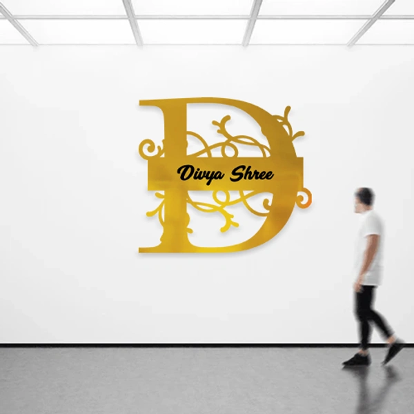 D - 15x15" Inch Monochrome Acrylic Letter