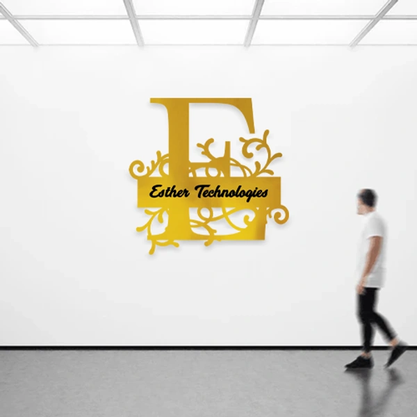 E - 15x15" Inch Monochrome Acrylic Letter