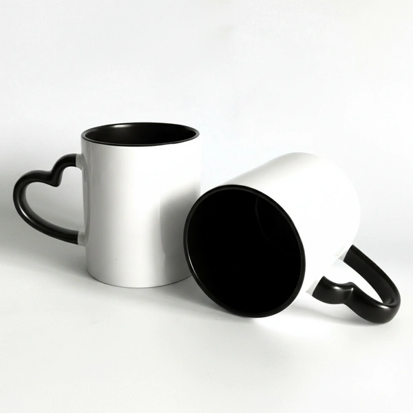3 Tone - Black - Inner & Heart Handle Color Mugs