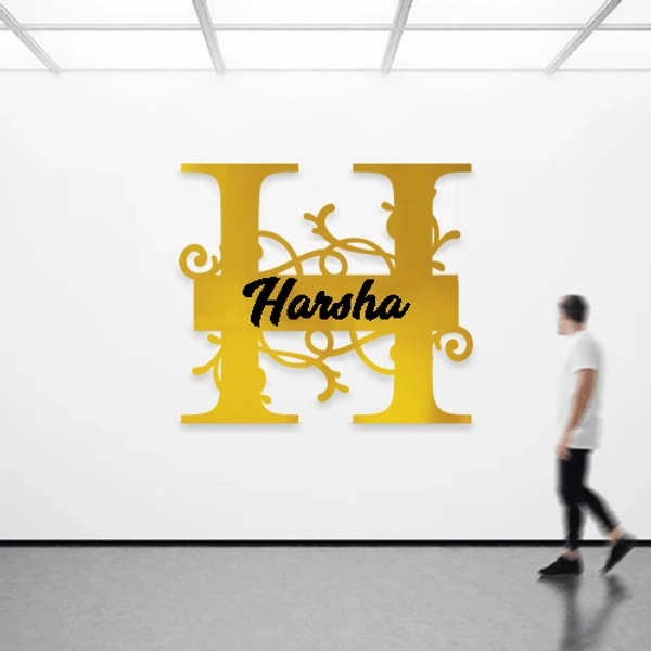 H - 12x12" Inch Monochrome Acrylic Letter