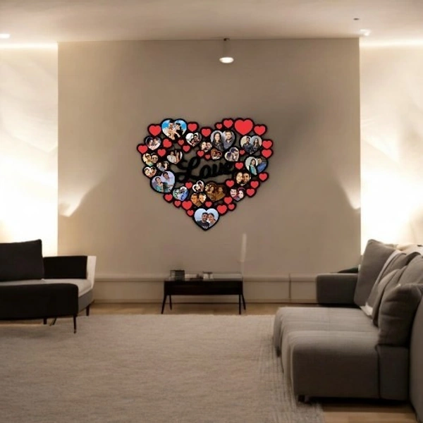 Multi Hearts Heart Shape MDF Wall Collage Frame