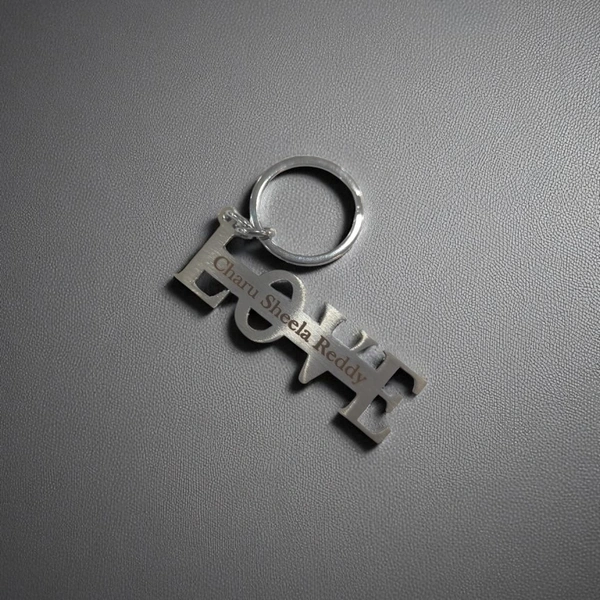 Love - Steel Keychain with Name Engraving