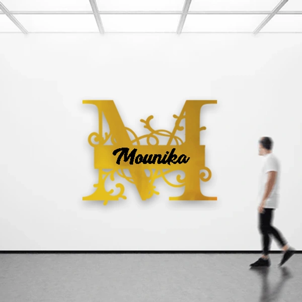 M - 12x12" Inch Monochrome Acrylic Letter