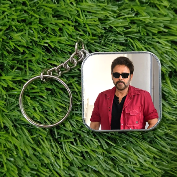 Metal Glitter Keychain - Square Shape