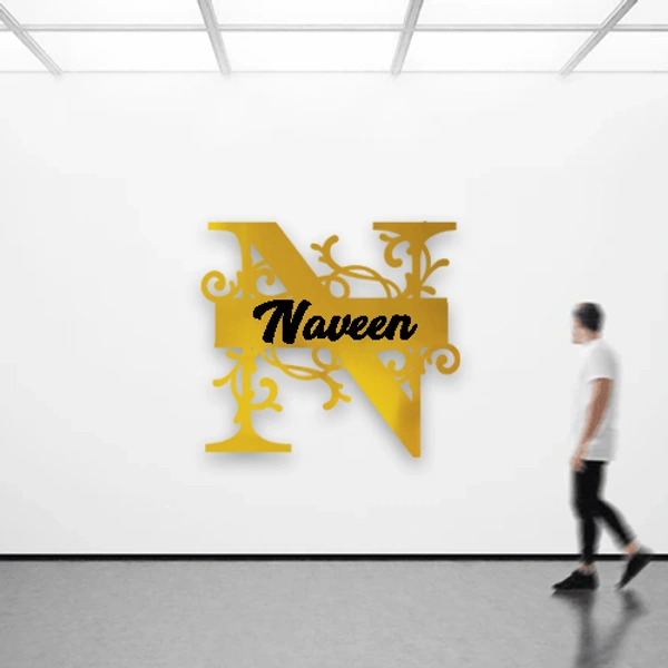 N - 15x15" Inch Monochrome Acrylic Letter