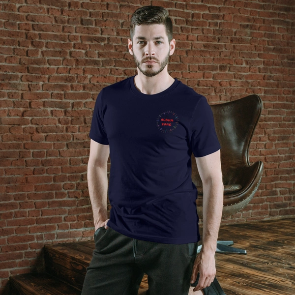 Navy Blue Color T-shirt - Polyester - Half Sleeves - Sportz Daily Label