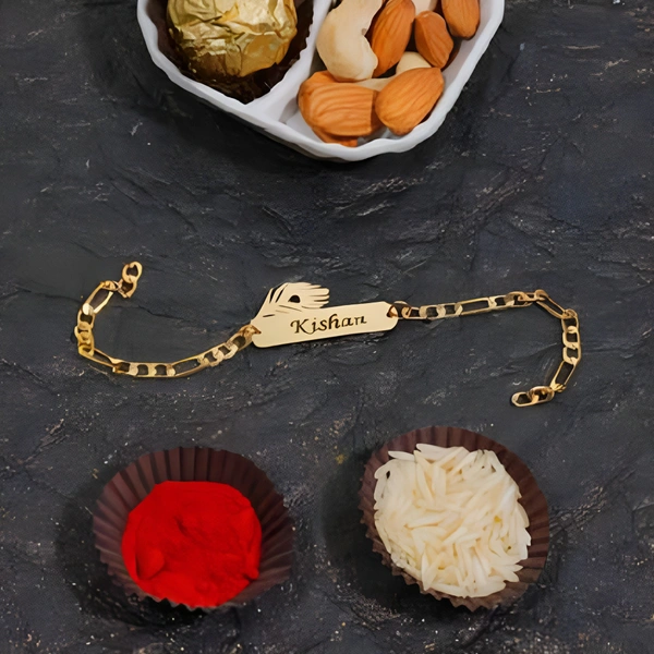 Peacock Feather Chain Rakhi