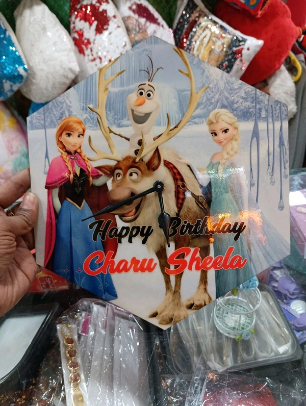 Hexa shape Clock - Acrylic Glossy Photo Frame