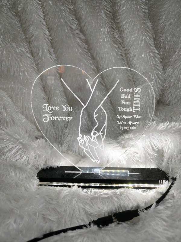 Love You Forever - Holding Heart - Acrylic Table Frame