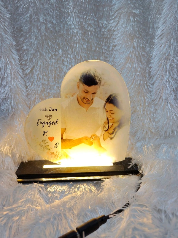 Side Heart  - Sublimation Acrylic LED Table Frame
