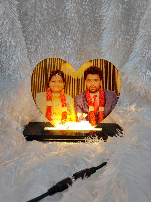 Wide Heart  - Sublimation Acrylic LED Table Frame