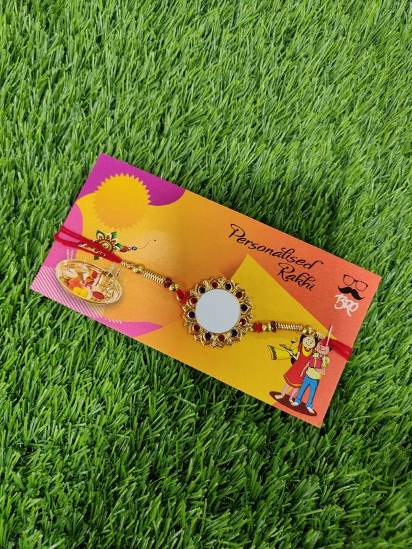 1813 - Metal Photo Printed Rakhi