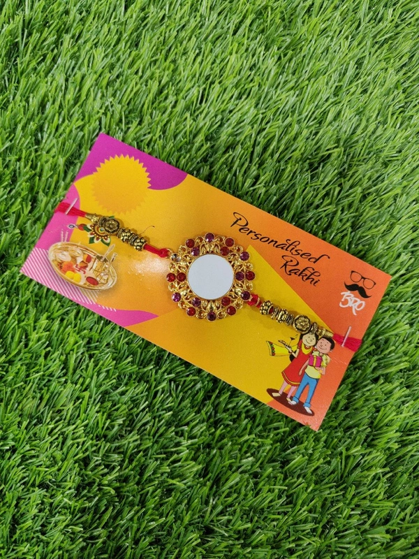 1804 - Metal Photo Printed Rakhi