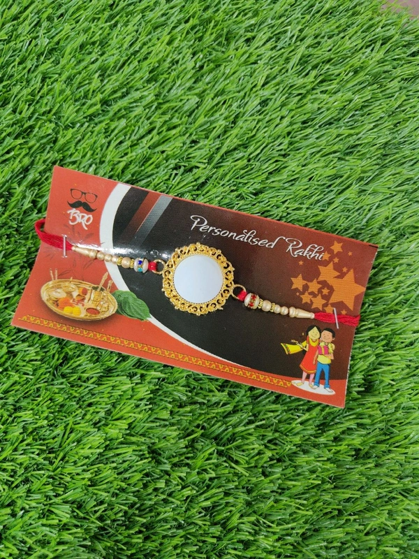 2102 - Metal Photo Printed Rakhi