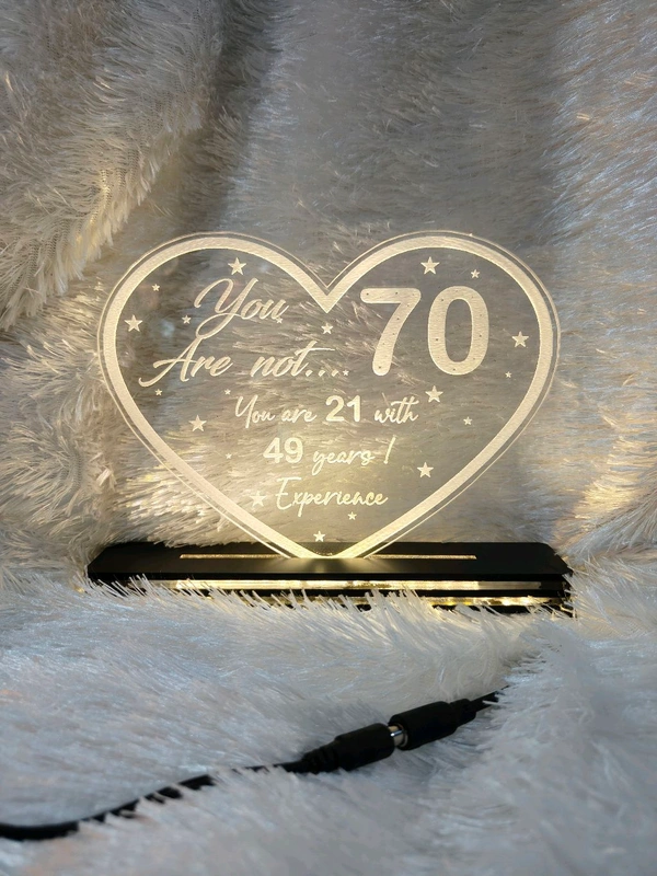70 Beautiful years Birthday - Acrylic Table Frame