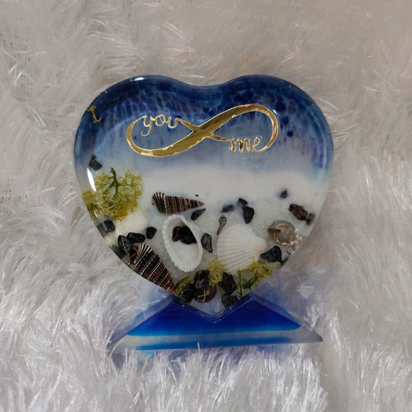 Sea theme small Heart Table Resin 