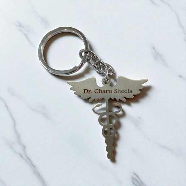 Doctor - Steel Keychain with Name Engraving