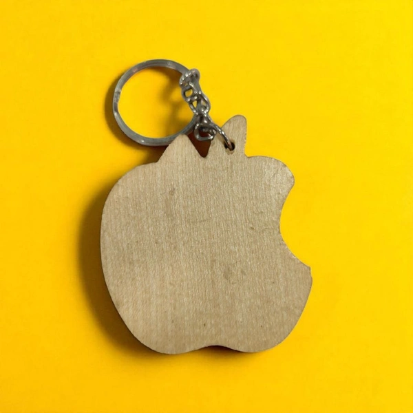 Apple Cut - Wooden Engraving Keychain