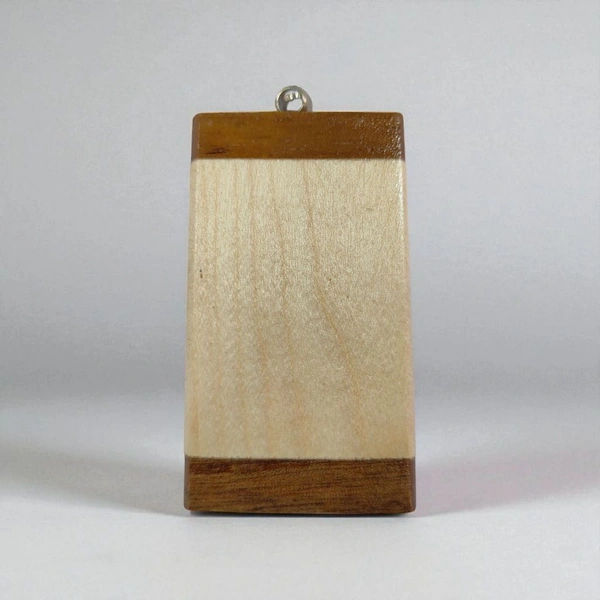 Rectangle Shape with Dark Brown Edges - Wooden Engraving Keychain