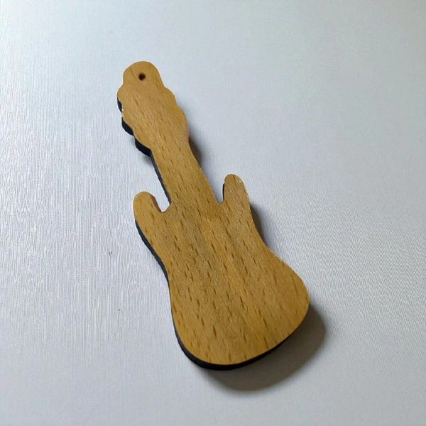 Guitar Shape - Wooden Engraving Keychain