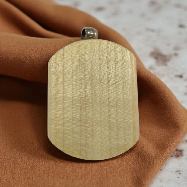 Rectangle Shape Oval Edge - Wooden Engraving Keychain