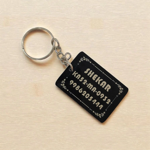 Clear Acrylic Couple Keychain with Name Engraving