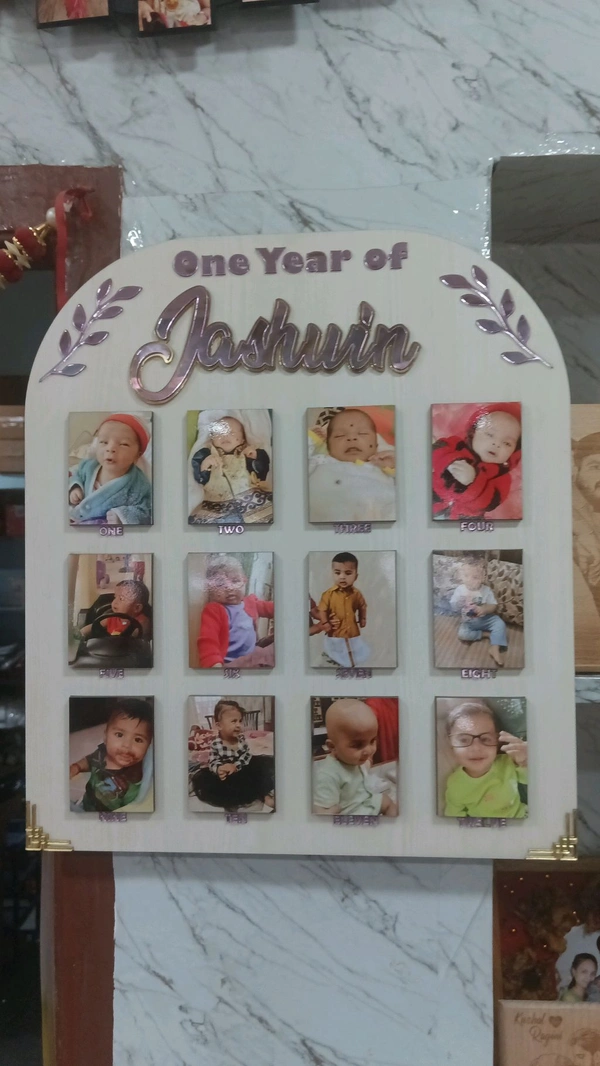 12 Months Baby Collage MDF Photo Ftame