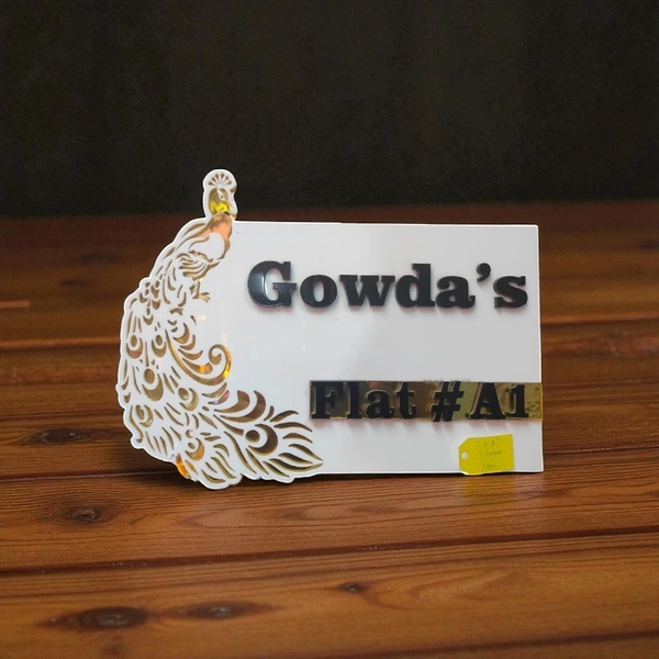 Peacock Design - Acrylic House Name Board