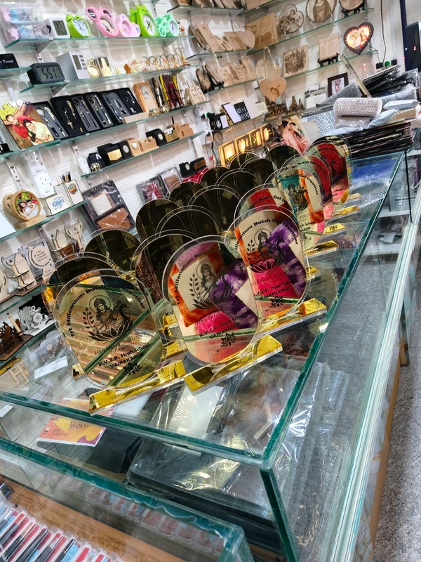 Clear and Golden acrylic Trophy