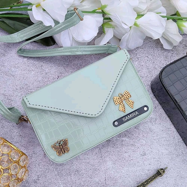 Croc Leather sling Bag