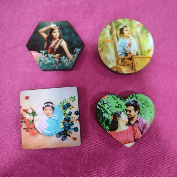 Mini MDF Fridge Magnet - Set Of 4