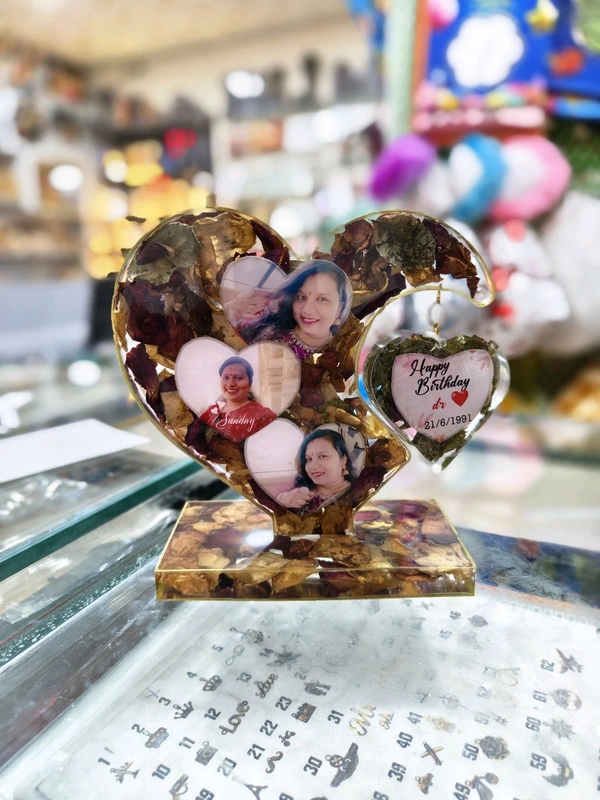 Double Heart Resin Frame Sea Theme - Hanging heart Shape