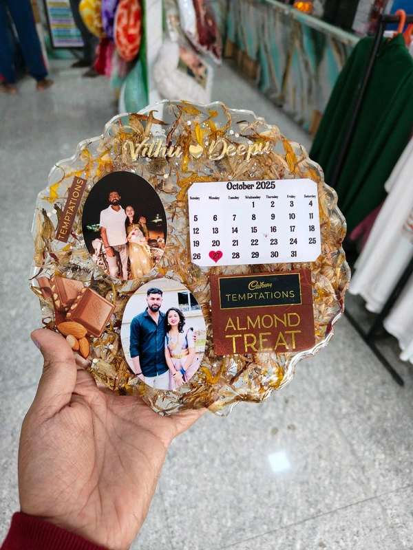 8inches Round Agate Resin - Bouquet Preservation 