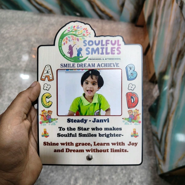 Personalized Pre-School Graduation MDF Photo Frame – Soulful Smiles Theme