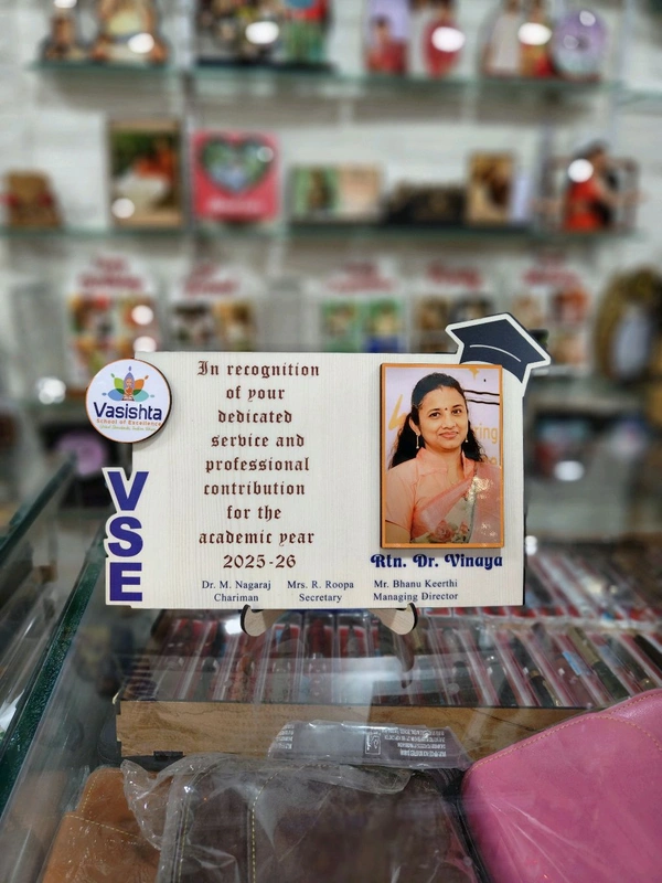 Personalized Academic Recognition Wooden Plaque with Photo & Logo