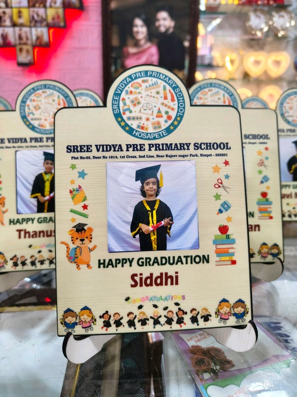 Personalized Pre-School Graduation MDF Photo Frame – Sree Vidya Pre-Primary School Theme