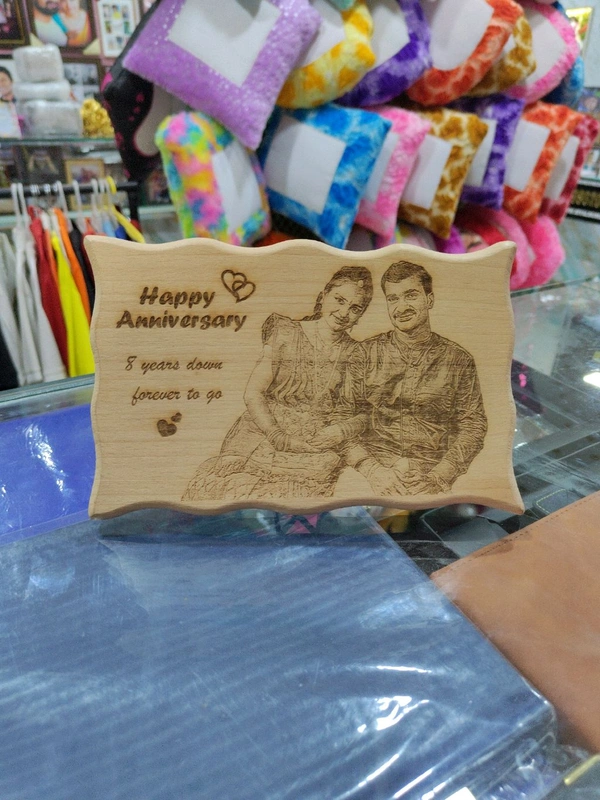 6x8" Inch Zigzag - Engraved Wooden Plaque