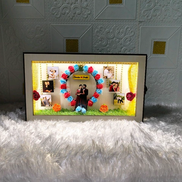 Couple with Floral Arch - Cutout LED Box Frame - 8x14" Inch