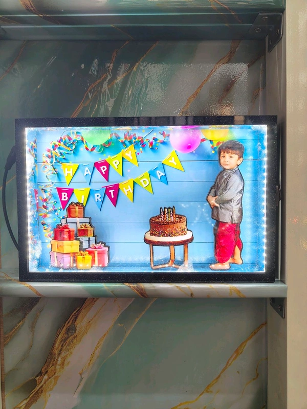 Birthday Theme - Cutout Miniature LED BOX MAZ01 - A4 size