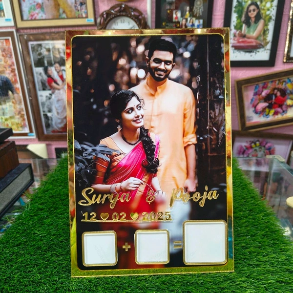 Rectangle Photo Printed - Wedding Thumb Print Frame