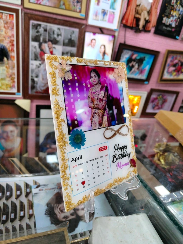 6x8" inches Acrylic with Resin - Birthday Theme