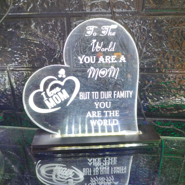 I Love Mom Acrylic - Single LED