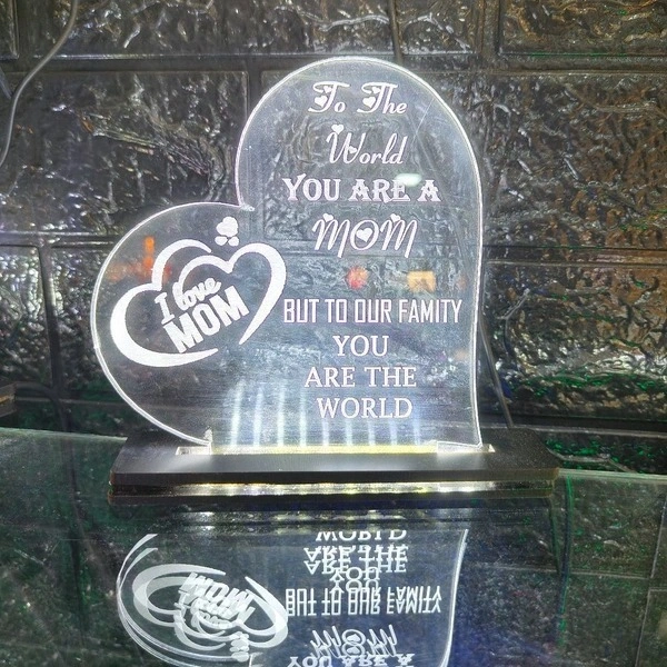 I Love Mom Acrylic - Single LED