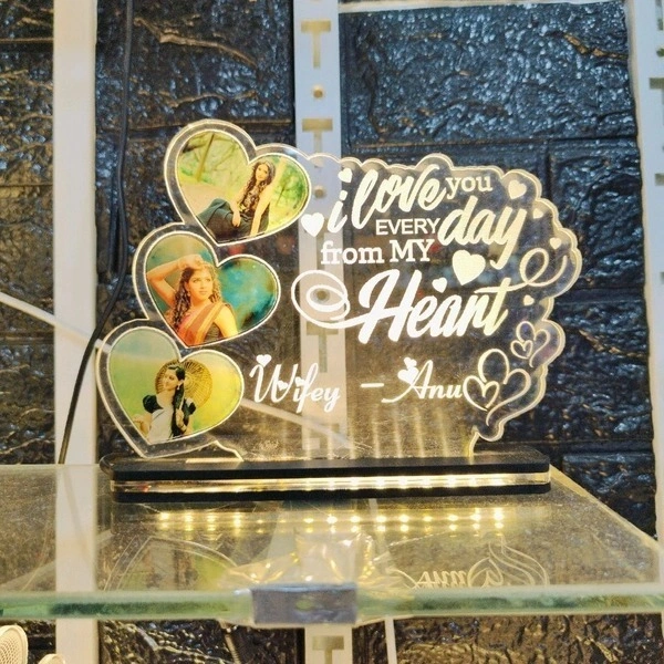 I Love you Wifey with 3 Pics Acrylic - Single LED