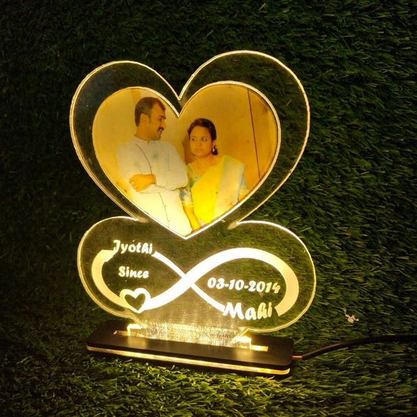 Infinity Love with Photo Acrylic - Single LED