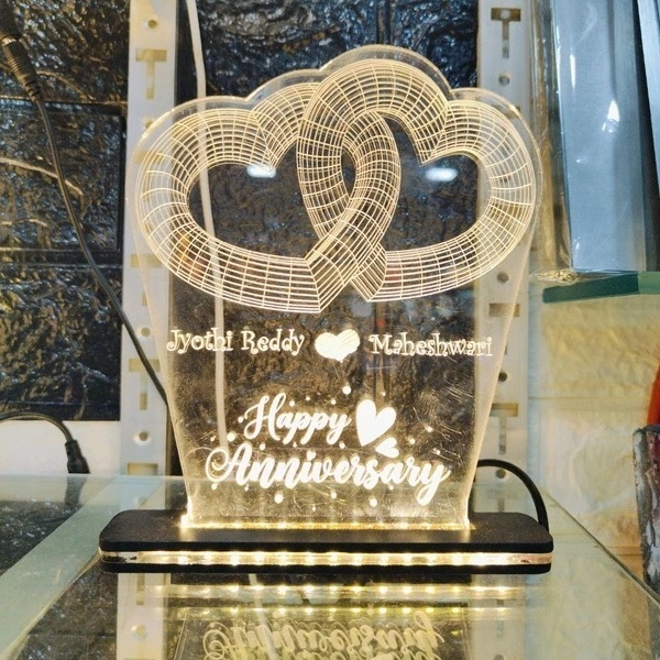 2 Hearts Together Acrylic - Single LED