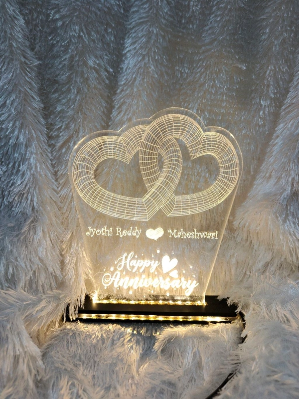 2 Hearts Together Acrylic - Single LED